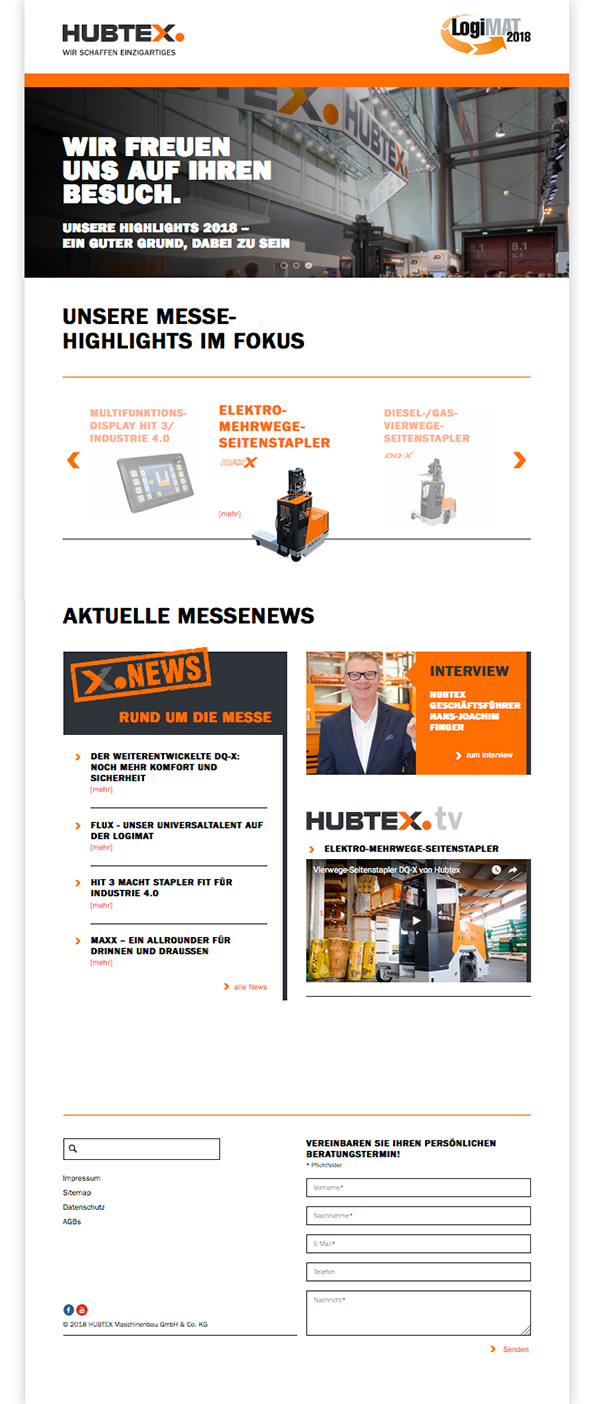 HUBTEX_Microsite-Startseite