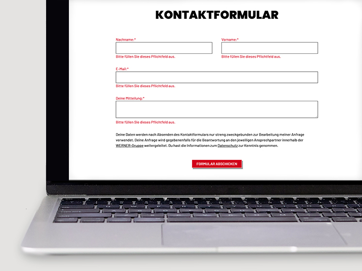 Kontakformular Laptop