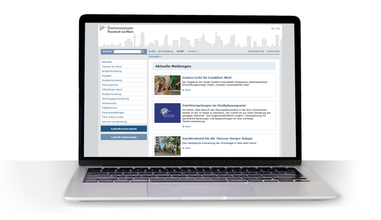 Barrierefreie Webseite Stadtplanungsamt FFM
